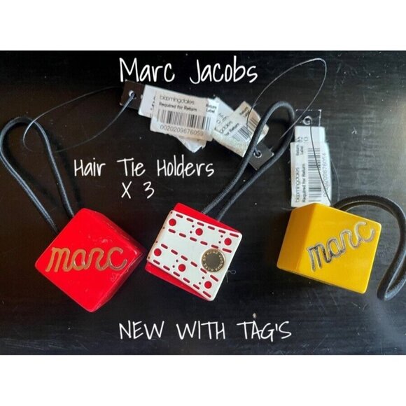 Marc By Marc Jacobs Hair Tie Pony-tail Holder Lot 3 Bloomingdales New with Tag - Picture 2 of 3